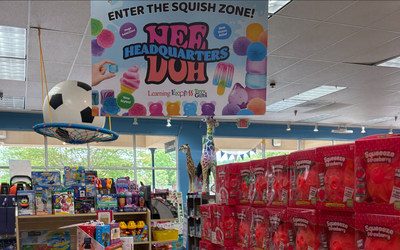Learning Express Squishy Bar in Cary NC with colorful squishy toys for kids